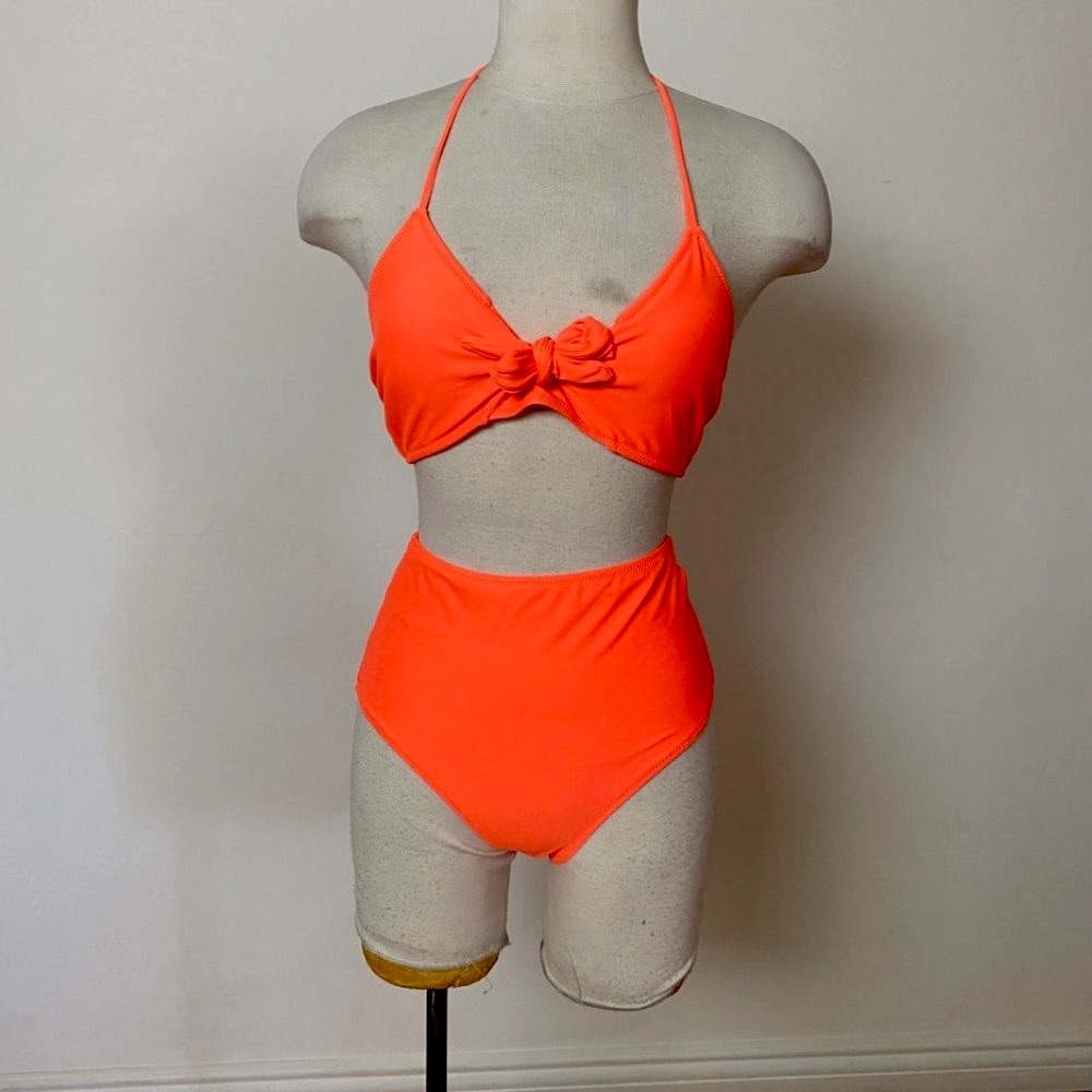 New Bikini halter neck knot high rise bottom